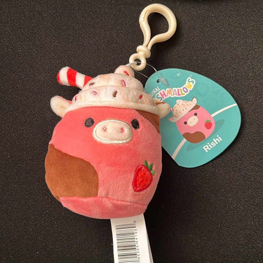 BNWT Squishmallows clip Rishi the cow